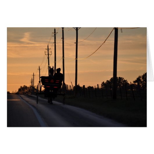 Amish Sunset Silhouette Cards (Front Horizontal)