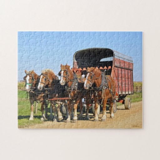 Amish Team of Four Jigsaw Puzzles | Zazzle