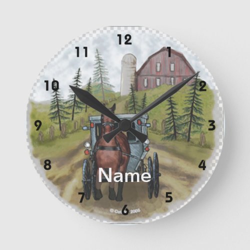 Amish Town Day custom name Clock