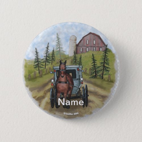 Amish Town Day custom name pin button