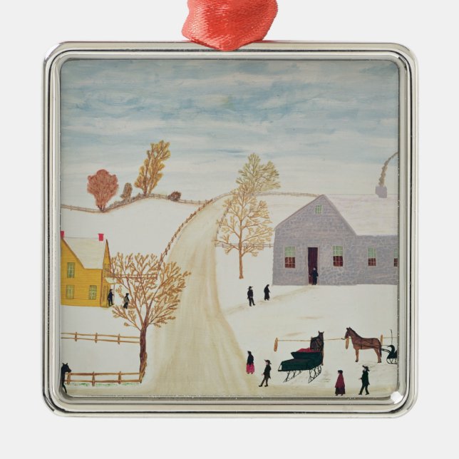 Amish Village Metal Ornament (Front)