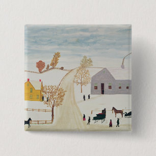 Amish Village Pinback Button