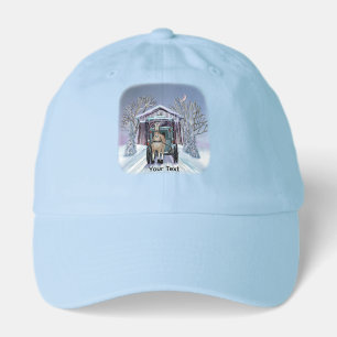 Amish Winter Covered Bridge  Hat