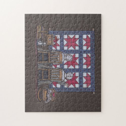 Amish Women Quilting Jigsaw Puzzle
