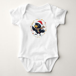 AMITA   Cheerful Crow - Holiday Lights Baby Bodysuit
