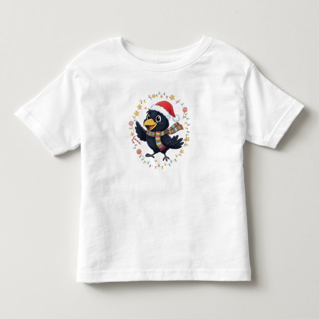 AMITA | Cheerful Crow - Holiday Lights Toddler T-shirt (Front)