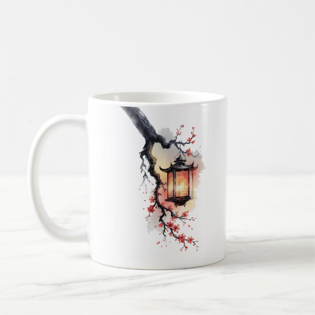 Amita - Cherry Blossom Lantern Twins Coffee Mug (Left)