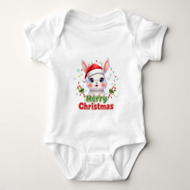 AMITA - Merry Christmas Bunny Baby Bodysuit (Front)