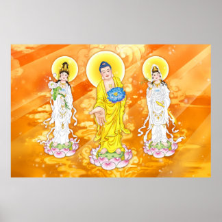 Amitabha Buddha and Bodhisattva Poster