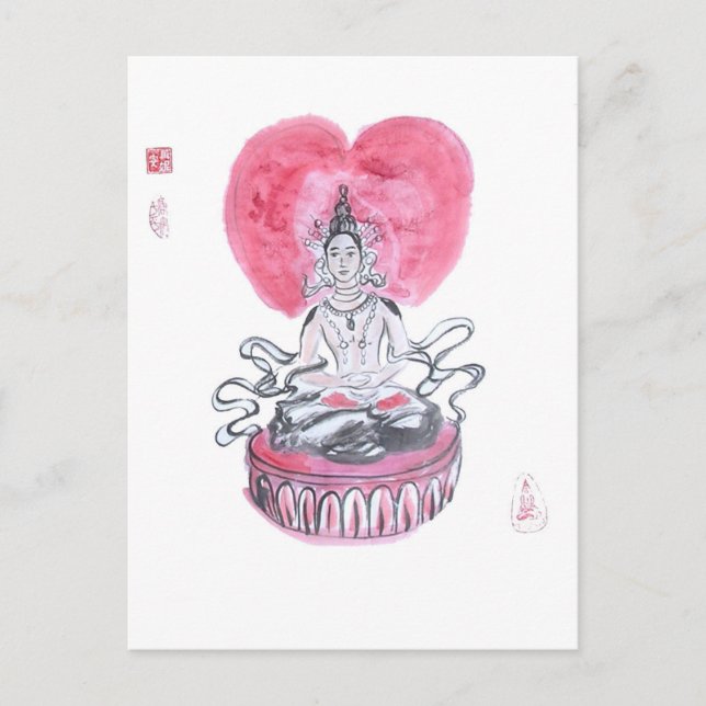 Amitabha Buddha Heart Postcard (Front)