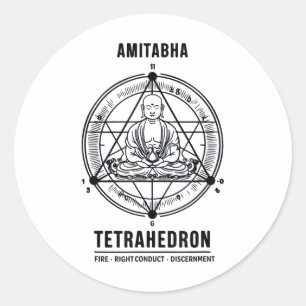 Amitabha Buddha Tetrahedron – Sacred Geometry & Classic Round Sticker