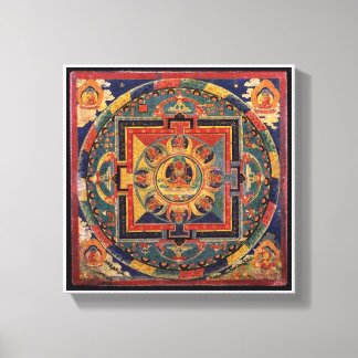 Amitayus mandala, 19th century Tibetan school Canvas Print