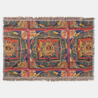 Amitayus Mandala Thangka Throw Blanket
