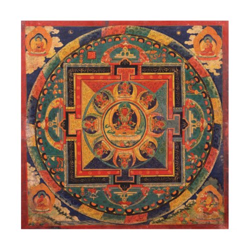 Amitayus Mandala Wood Wall Decor