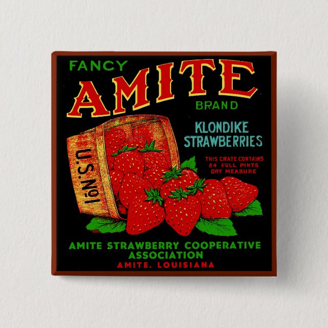 Amite Klondike Strawberries Button (Front)