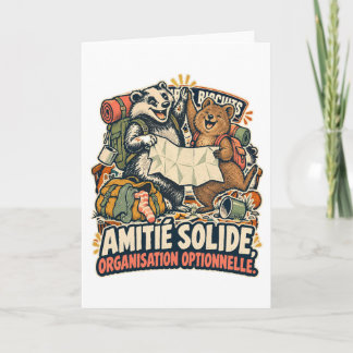 Amitié solide – carte blaireau et quokka card