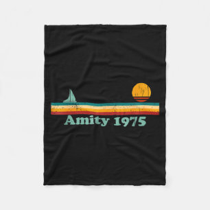 Amity 1975 Retro Sailboat And Sunset Design Idea Fleece Blanket
