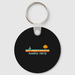 Amity 1975 Retro Sailboat And Sunset Design Idea Keychain