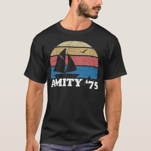 Amity Beach 75 The Summer of Jaws T_Shirt