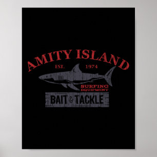 Amity Island Byit And Tackle Retro Fishing  Poster
