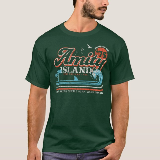 Amity Island Retro Worn Out Universal UCS LLC boy T-Shirt (Front)