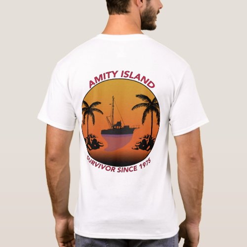 AMITY ISLAND Survivor since 1975 T_shirt