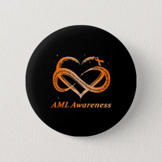 AML Warrior I'm Fine Acute Myeloid Leukemia Awaren Button