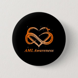 AML Warrior I'm Fine Acute Myeloid Leukemia Awaren Button