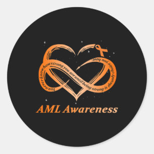 AML Warrior I'm Fine Acute Myeloid Leukemia Awaren Classic Round Sticker