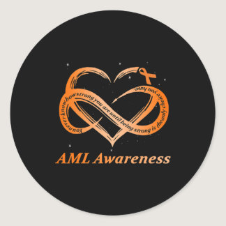 AML Warrior I'm Fine Acute Myeloid Leukemia Awaren Classic Round Sticker