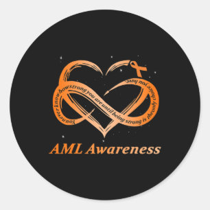 AML Warrior I'm Fine Acute Myeloid Leukemia Awaren Classic Round Sticker