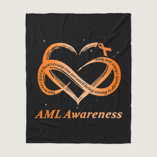 AML Warrior I'm Fine Acute Myeloid Leukemia Awaren Fleece Blanket