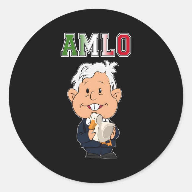 Amlo Mexican President Lopez Obrador Presidente De Classic Round Sticker (Front)