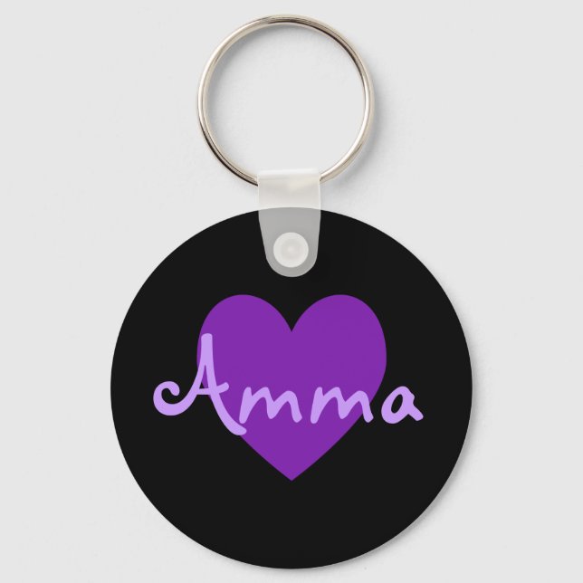 Amma in Purple Keychain (Front)