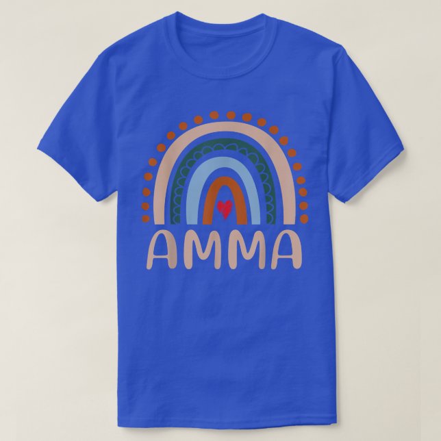 Amma Rainbow Grandma Cute Mothers Day Funny Amma  T-Shirt (Design Front)