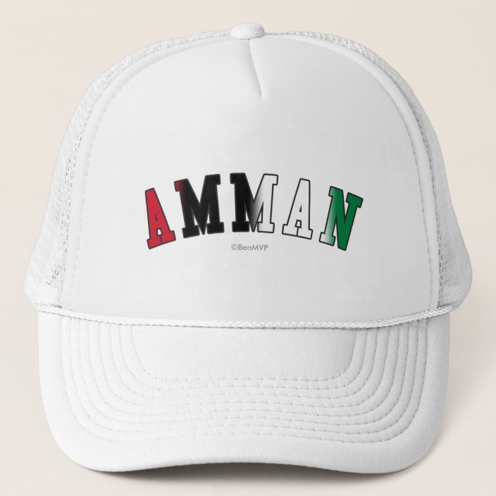 Amman in Jordan National Flag Colors Trucker Hat