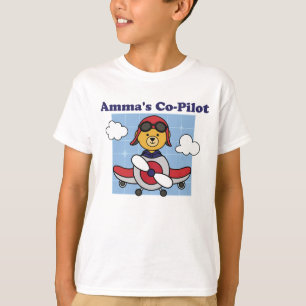Amma's Co-Pilot - Cute Airplane T-Shirt