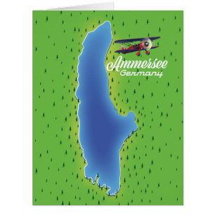 Ammersee Germany lake map Cards