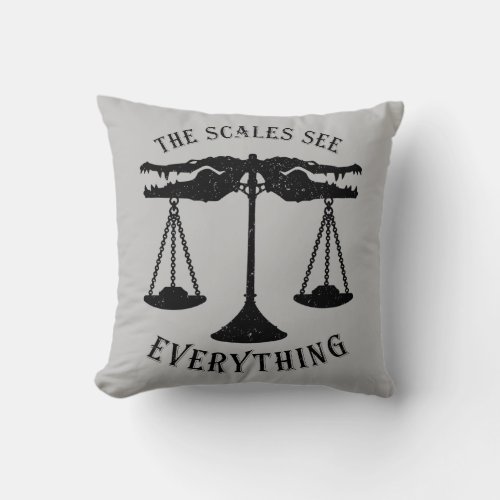 Ammit _ The Scales See Everything Throw Pillow