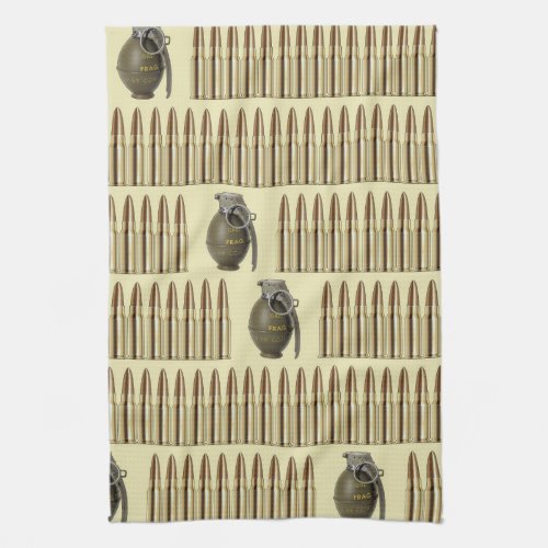 Ammo and grenades pattern kitchen towel