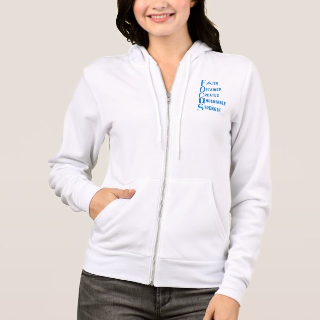 Ammo Apparel USA Focus Acronym Woman's Zip Hoodie (Front)