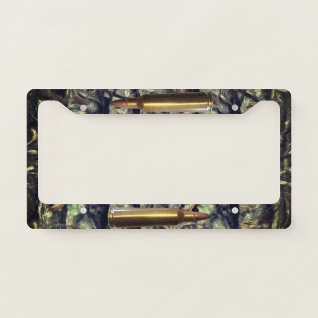 Ammo Bullet Hunting License Plate Frame (Front)