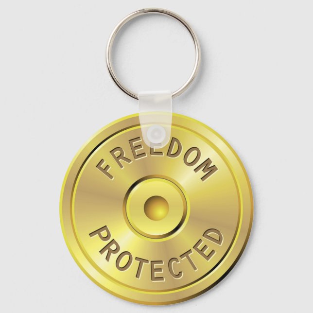 Ammo cartridge from a fired bullet, freedom keychain (Front)