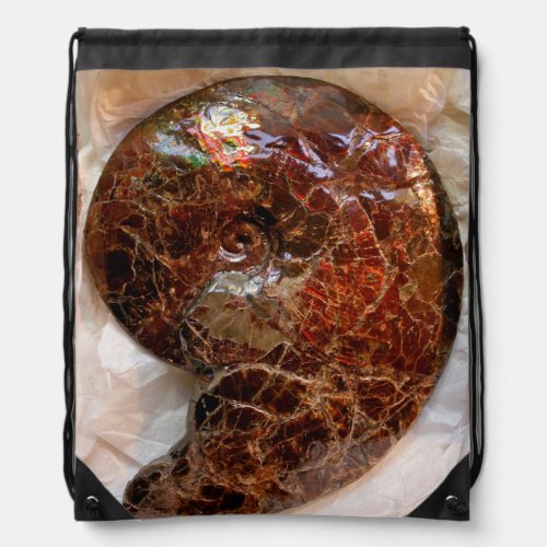 Ammolite Ammonite Drawstring Bag