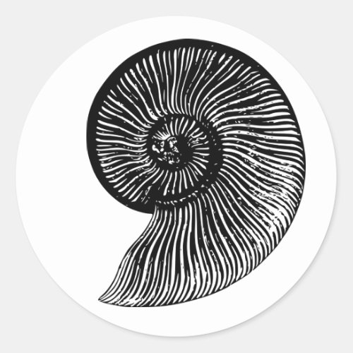 Ammonite Fossil Classic Round Sticker