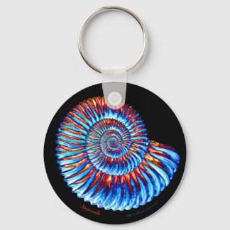 Ammonite fossil keychain