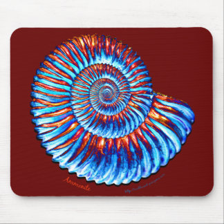 Ammonite fossil mouse pad