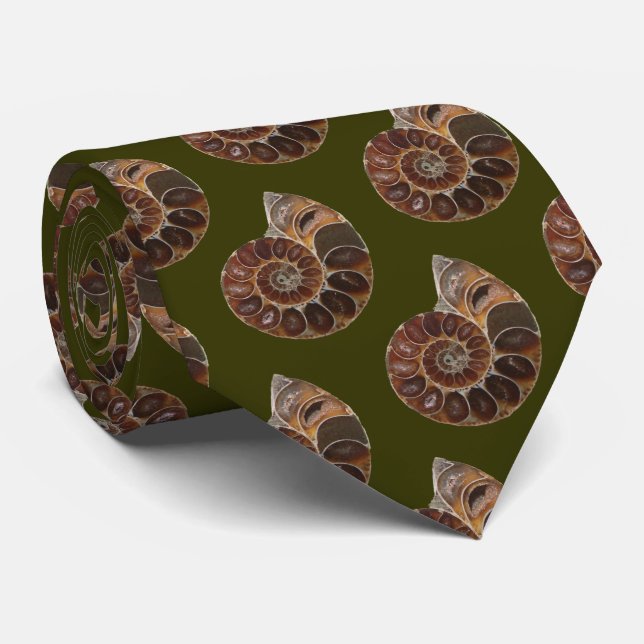 Ammonite Fossil Neck Tie (Rolled)