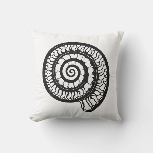 Ammonite Fossil _ Spiral Seashell Outdoor Pillow