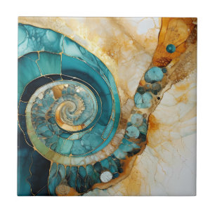 Ammonite Gem Fossil Tile